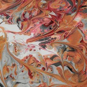 Original Acrylic Pour reds and gold's 8x10  on wrapped canvas